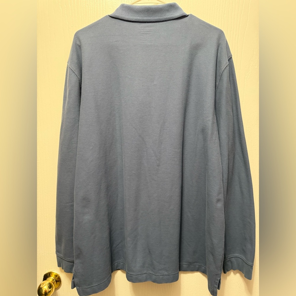 L.L. Bean Men’s Long-Sleeve Polo Light Blue Size XL - Picture 2 of 3
